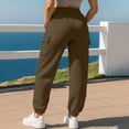 thumbnail image 5 of Sweatpants for Women with Pockets Cargo Pants Fashion Elastic Waist Casual Loose Solid Color Sports Lounge Pants Trousers, 5 of 7