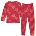 thumbnail image 2 of Christmas Red Flower Pattern Cotton Pajamas 2 Piece Set Sleepwear Soft and Comfortable Homewear Nightwear, 2 of 7