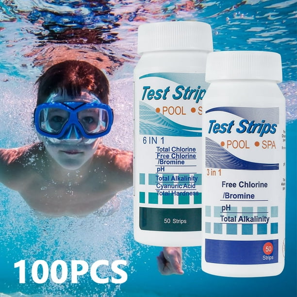 Bandelettes de test pour piscine et spa - Pack de 100 bandes, Ph