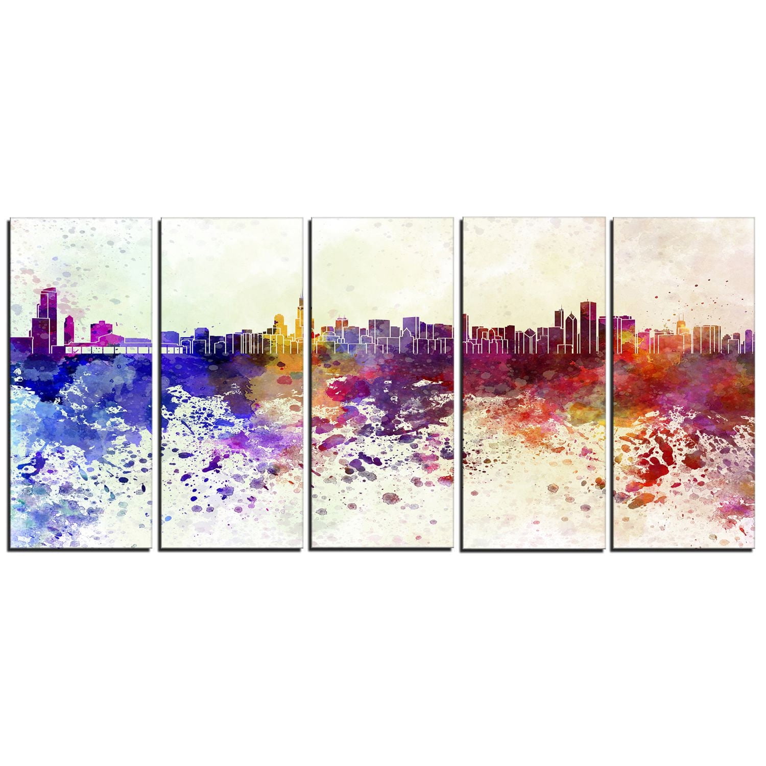 Design Art La Ligne D'Horizon De Chicago Art Sur Toile