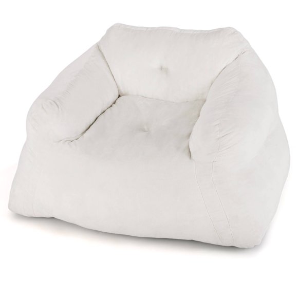 Costway Bean Bag Chair for Adults Plush Lazy Sofa with Ultra-soft Velvet Cover Beige