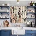 thumbnail image 2 of Curtains 63 Inch Length 2 Panels, Vintage Flowers Grommets Window Treatment Curtain, Spring Floral Music Birds Retro Art Thermal Curtains Drapes for Living Room/Bathroom, 2 of 9