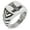 Silver, variant on Stainless Steel Valknut Mjolnir Thor's Hammer Chevron Pattern Biker Style Polished Ring