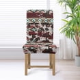 thumbnail image 3 of COEQINE Dining Room Chair Cover Set of 2, Stretchable Slipcover Machine Washable for Furniture Protection, Universal Fit for Most Dining Chairs, American Tribal Cow Print Red, 3 of 7