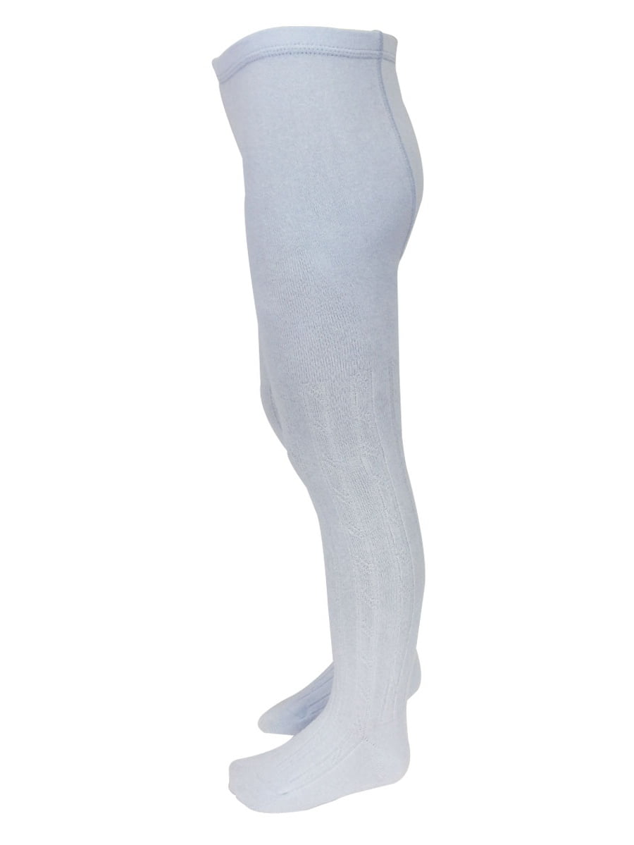 Set of 2 Wrapables Thick Winter Cotton Ribbed Tights for Girls