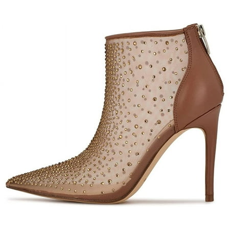 

Nine West For Now P2 Light Brown Mesh Pointed Toe Formal Pump Bootie Ankle Boots (Pecan Mesh 8.5)