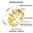 thumbnail image 5 of Bestyle Gold Plated Initial Ring for Women Chain Open Rings with Cubic Zirconia Letter H Adjustable Finger Ring Birthday Christmas Gift, 5 of 7