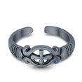 thumbnail image 2 of 5mm Cross Toe Band Ring 925 Sterling Silver Thin Adjustable Stylish Rings For Women, 2 of 5