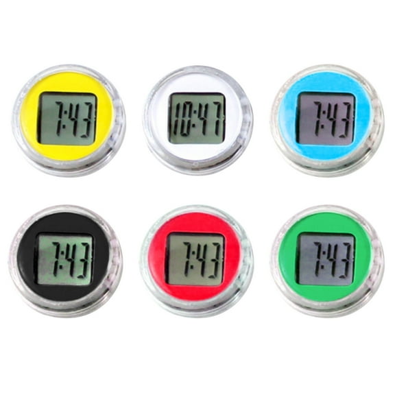 Opvise Waterproof Mini Motorcycle Bike Sticky Digital Display Clock Watch Office Decor