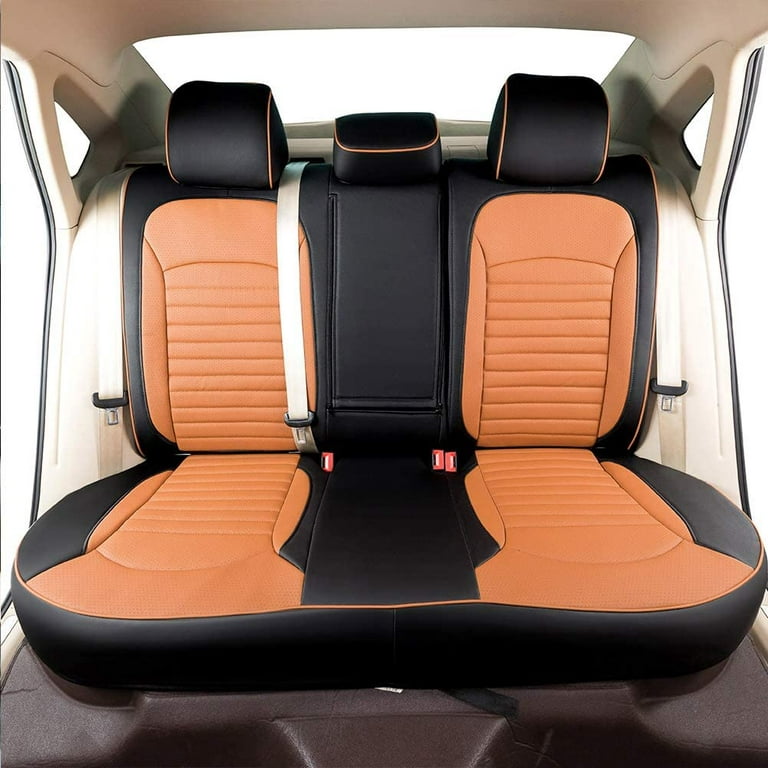 EKR Custom Fit Sportage Car Seat Covers for KIA Sportage S,EX,LX,SX,2012  2013 2014 2015 2016-Breathable Leatherette Auto Seat Covers(Full Set,Tan)
