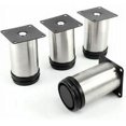 thumbnail image 1 of Piezas patas de muebles metal Patas de mesa metal 5cm redondas patas de mueble de acero inoxidable cepillado altura regulable Patas de mesa regulables altura total 80mm Patas base pies, 1 of 1