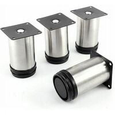 Piezas patas de muebles metal Patas de mesa metal 5cm redondas patas de mueble de acero inoxidable cepillado altura regulable Patas de mesa regulables altura total 80mm Patas base pies