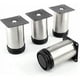 thumbnail image 1 of Piezas patas de muebles metal Patas de mesa metal 5cm redondas patas de mueble de acero inoxidable cepillado altura regulable Patas de mesa regulables altura total 80mm Patas base pies, 1 of 1