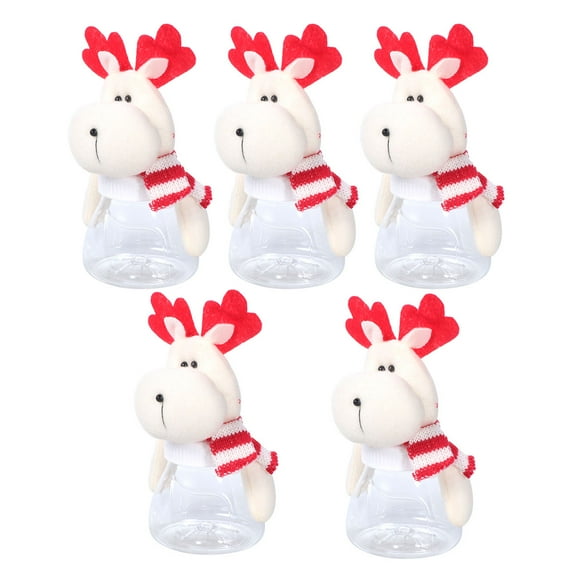 FUEENIRVA Holiday Treat Containers Christmas Theme Elk Shape White 5Pcs