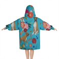 thumbnail image 2 of Dogs with Pioneer Flower Blanket Hoodies for Kids 6-13YR Oversize Wearable Blanket Hoodies for Boys Girls Teens, 2 of 7