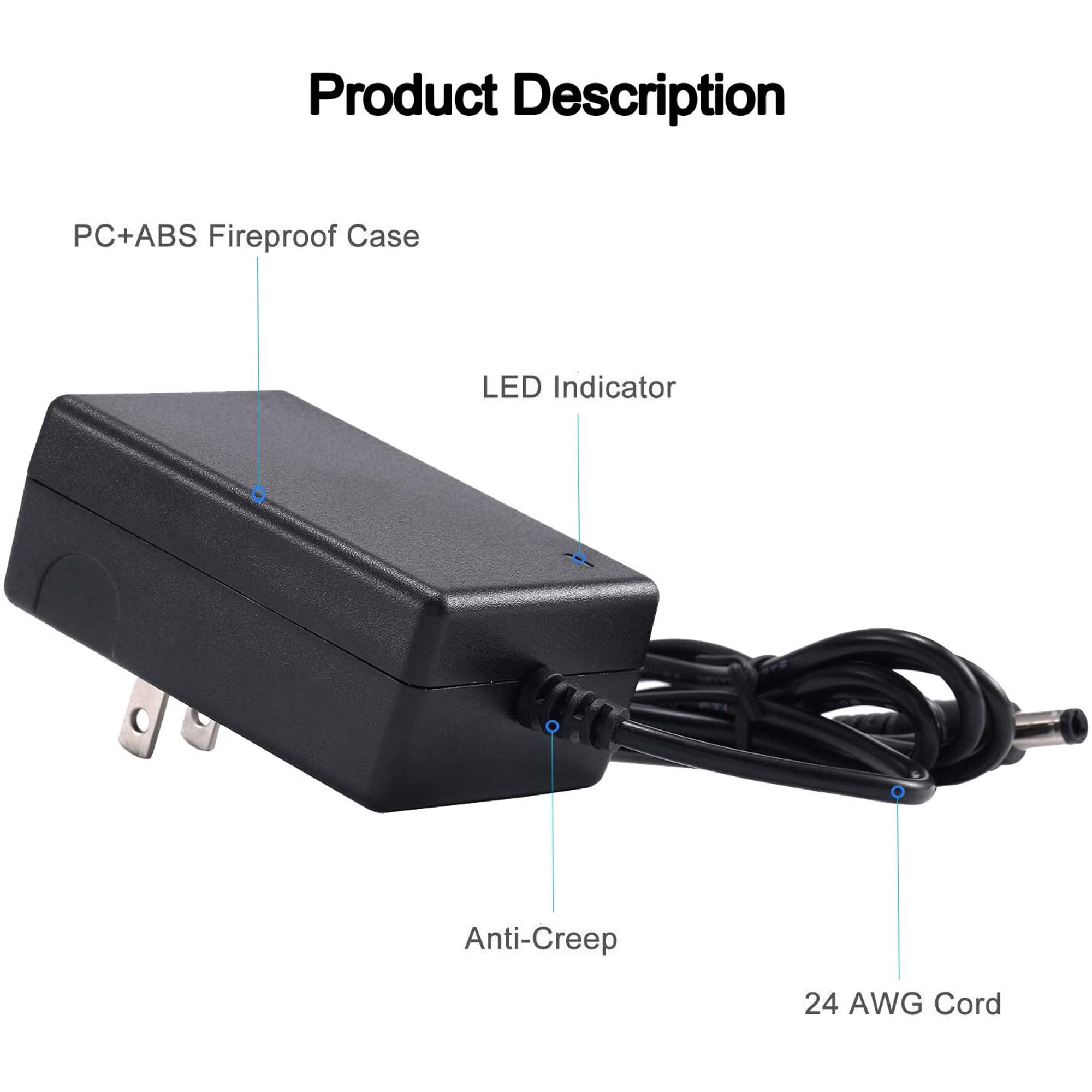 15V Power Adapter, Plannu AC DC 15V 2A Power Supply