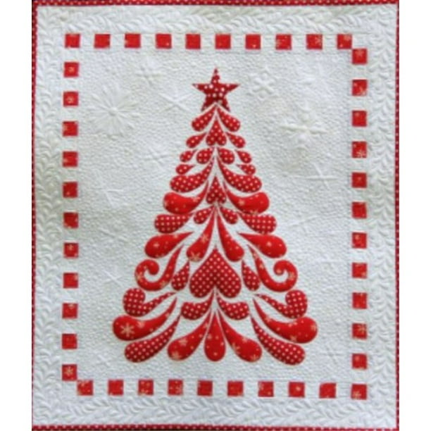 cherry blossoms quilting studio 'feathered christmas tree' applique wall hanging quilt pattern