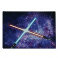 thumbnail image 2 of Galaxy Cutting Board, Illustration in Starry Sky Outer Space Themed Illustration, Decorative Tempered Glass Cutting and Serving Board, Large Size, Purple Blue and Black, by Ambesonne, 2 of 5