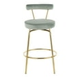 thumbnail image 6 of Rhonda Glam Counter Stool in Gold Metal and Sage Green Velvet by LumiSource - Set of 2, 6 of 7