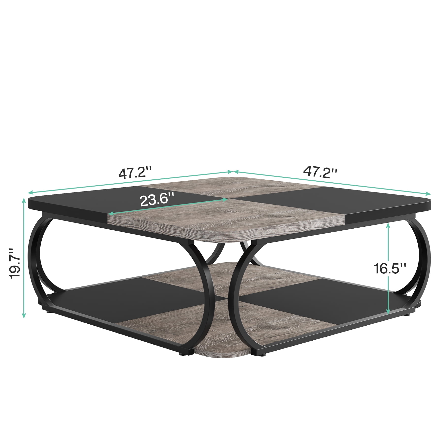 MAYEERTY 39" Versatile Square Coffee Table Smooth Surface Easy to Clean for Living Room