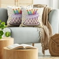 thumbnail image 5 of Ambesonne Retro Throw Pillow Cover 2 Pack, Cake Candles Dots Stars, 18", Multicolor, 5 of 5