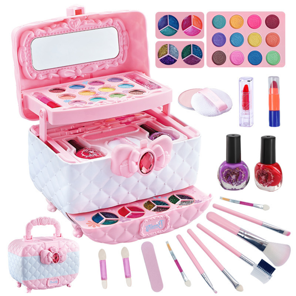 Kids Makeup Kit Toys for Girls, Washable Make Up for Little Girls, Non ToxicToddlers Pretend Cosmetic Kits,Age3-12 Year Old Children Gift