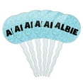thumbnail image 1 of Albie Cupcake Picks Toppers - Set of 6 - Blue Speckles, 1 of 1