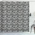 thumbnail image 1 of Vintage Tribal Shower Curtain, Monochrome Abstract Art Various Motifs in Squares with Retro Influences, Fabric Bathroom Set with Hooks, 69W X 84L Inches Extra Long, Black and White, by Ambesonne, 1 of 2