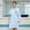 Blue, variant on Courtly Attire Lab Coat for Use with Notched Lapel and Slant Pockets for Seasonal Comfort and Classic