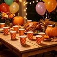 thumbnail image 2 of Thanksgiving Disposable Paper Cup Vintage Style Plaid Print 24Pcs Holiday Tableware for Home Party Picnic Camping, 2 of 6
