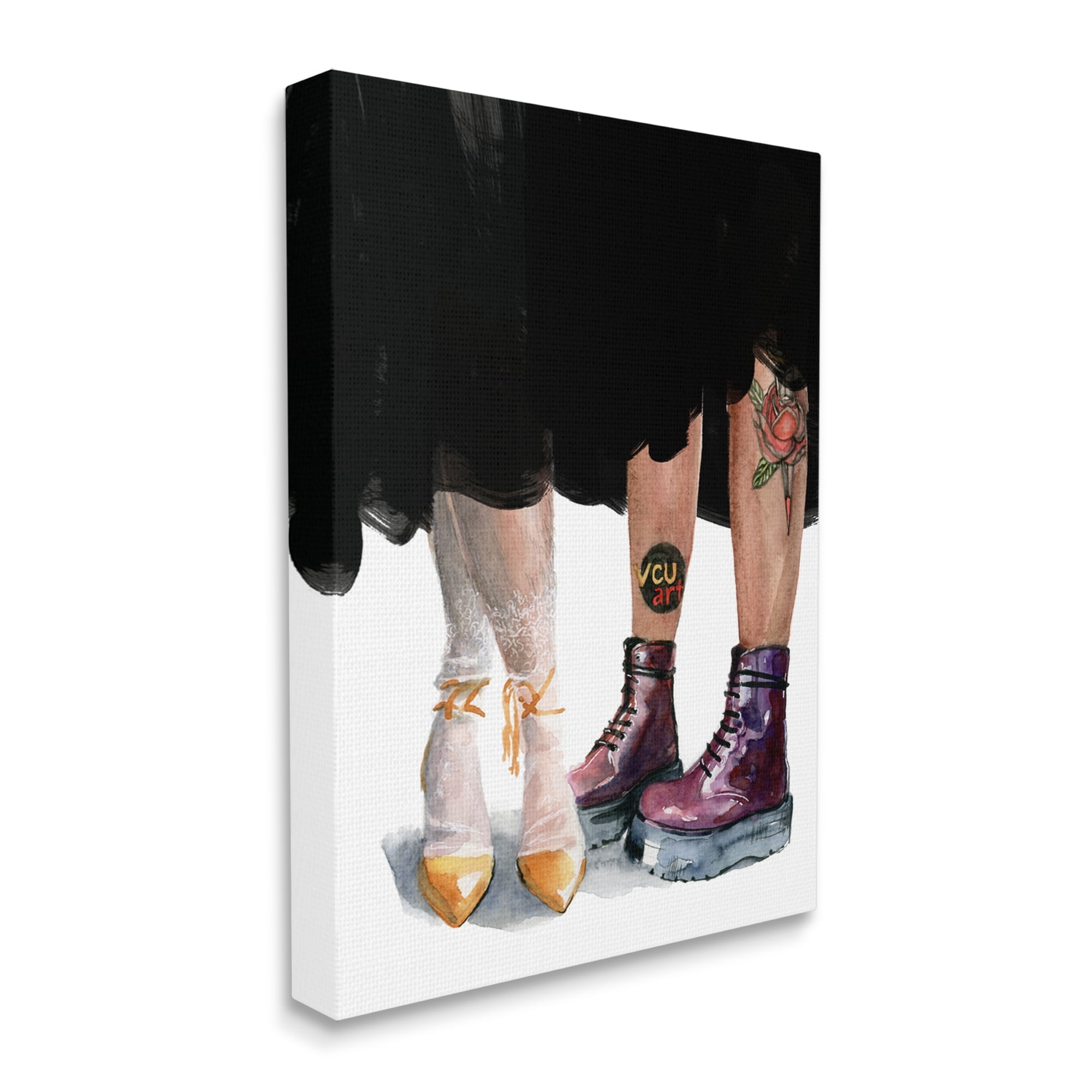Stupell Industries Man & Woman Fashion Shoes Couple Beauty & Fashion Painting Gallery Wrapped Canvas Print Wall Art