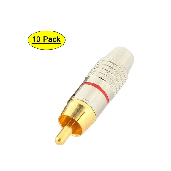 Male RCA 3mm Plug Jack Audio Video Cable Connectors Adapter 10pcs