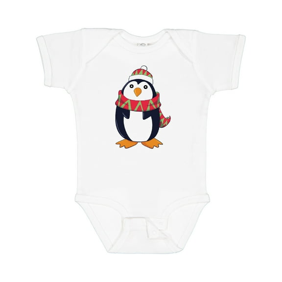 Inktastic Cuddly Christmas Penguin Boys or Girls Baby Bodysuit