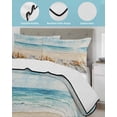 thumbnail image 4 of Beach Coastal Twin Size Down Alternative Comforter, Lightweight Comforter Quilt Bedding Set with Pillow Shams Watercolor Ocean Waves Starfish Summer All Seasons Bed Comforter Duvet Insert 68"x86", 4 of 7