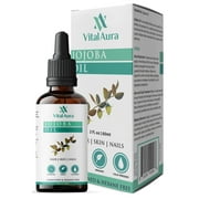 Jojoba Oil by Vital Aura - 100% Pure Organic Jojoba Carrier Oil - 2oz - For Skin, Hair, Cuticles, Makeup, Massage and More