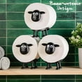 thumbnail image 3 of Sheep Toilet Paper Holder, Cute Paper Towel Storage Rack, Wall-Mounted Paper Towel Basket, Black (3), 3 of 4