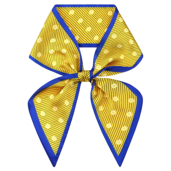 INSPIRE CHIC Women's Contrast Color Floral Printed Scarves, Skinny Long Satin Silky Ribbon Hair Band Neckerchief Neck Scarf 37.4x3.5" Yellow