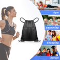 thumbnail image 4 of Bolsa de gimnasio con cordón, mochila deportiva grande con cordón para natación, bolsas de PE con cordón para mujeres y hombres, bolsa de viaje para la playa, escuela, impermeable, 4 of 4