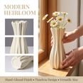 thumbnail image 4 of Unique Bargains Modern White Ceramic Vase Cream Yellow 3.5"L x 3.5"W x 7.9"H, 4 of 6