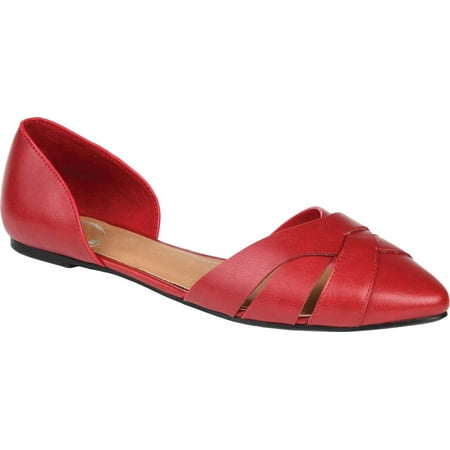 

Women s Journee Collection Brandee Flat Red Faux Leather 7 M