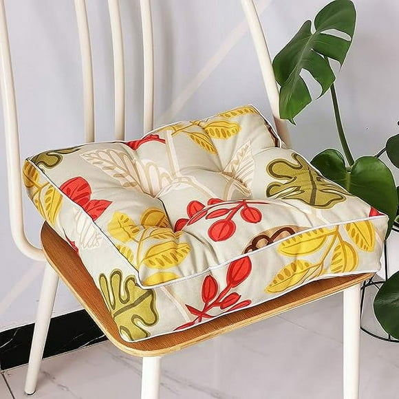 Nvzi 1PC Indoor Outdoor Bohemian Square Chair Cushion Seat Pad Floor Cushion Pillow (Flower Grass 1, 18X18)