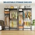 thumbnail image 3 of 1210 lbs Freestanding Metal Clothes Rack with Hanging Rods and Shelves, Heavy Duty Steel Garment Organizer for Closet Wardrobe Laundry Room, L Shape Corner Configuration, Black, 3 of 7