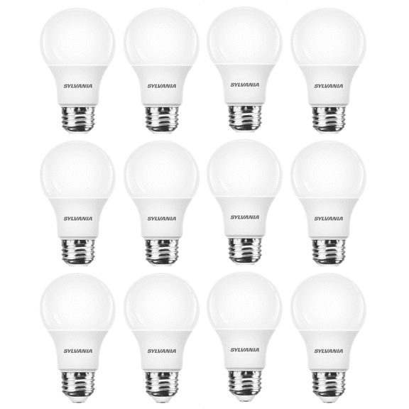 Sylvania 4.5W LED A19 40W Equivalent Soft White General Purpose Light Bulbs, 12 Pack