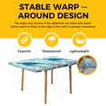 thumbnail image 4 of Coastal Turtle Blue Table Cloths for 4 Foot Rectangle Tables, Summer Beach Nautical Coral Starfish Patio Waterproof Elastic Fitted Tablecloths, Washable Rectangular Table Cover for Camping, 4 of 8