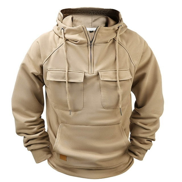 pstuiky camisetas de manga larga para hombre, Sudadera con capucha y cremallera de un cuarto para hombre, ideal para entrenamiento, gimnasio, deportes, correr, exteriores, chaquetas de invierno xxxl