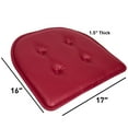 thumbnail image 2 of U-Shaped Memory Foam No Slip Back 16 x 17 Faux Leather Chair Pad Cushion 2 Pack - Burgundy, 2 of 7