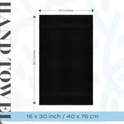 White Classic Hotel Collection Luxury Soft Cotton Hand Towels, Black, 16 x 30, 6 Pack