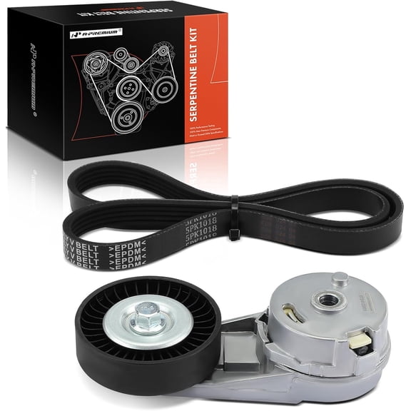A-Premium Engine Serpentine Belt Drive Kit Compatible with Chevrolet, Pontiac & Saturn Cars - HHR 2006-2010, Cobalt 2005-2010, Cavalier 2002-2005, G5, Pursuit, Sunfire, Ion, Vue - 2.0L 2.2L 2.4L
