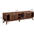 thumbnail image 2 of LKTART Mid Century Modern Rattan TV Stand for 65 Inch TV,59" Boho Media Console with Sliding Doors & Open Shelves,Solid Wood Legs for Living Room,Light Walnut, 2 of 8