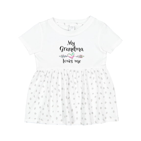 Inktastic My Grandma Loves Me Heart Grandchild Girls Baby Dress